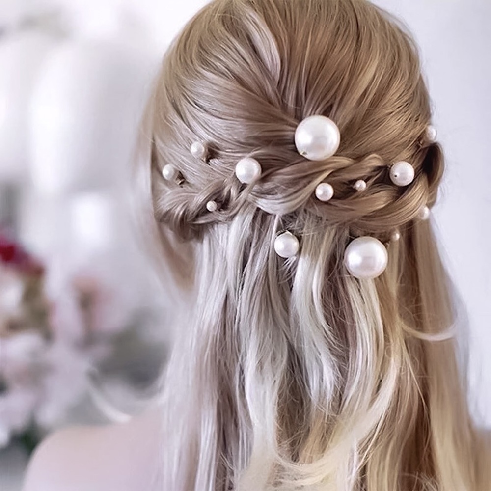 ⚜️𝟯𝟬%𝗢𝗙𝗙 𝗯𝘂𝗻𝗱𝗹𝗲𝘀 𝟯+⚜️ NEW 18 Large Pearl Hairpins Set - Picture 3 of 9
